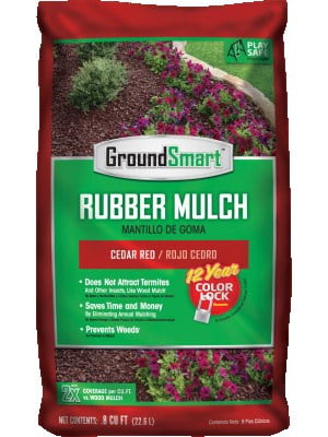 groundsmart rubber mulch cedar red
